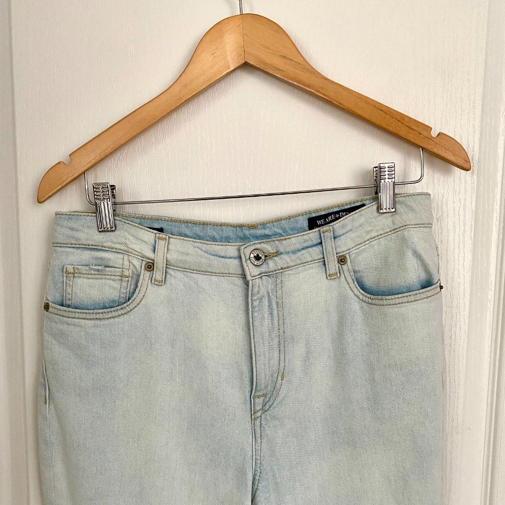 NWOT Buffalo High Rise Straight Leg Jayden Light Wash Denim Jeans Raw Hem